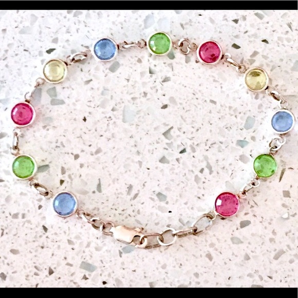 Jewelry Sterling Silver Crystal Link Bracelet 925 Poshmark